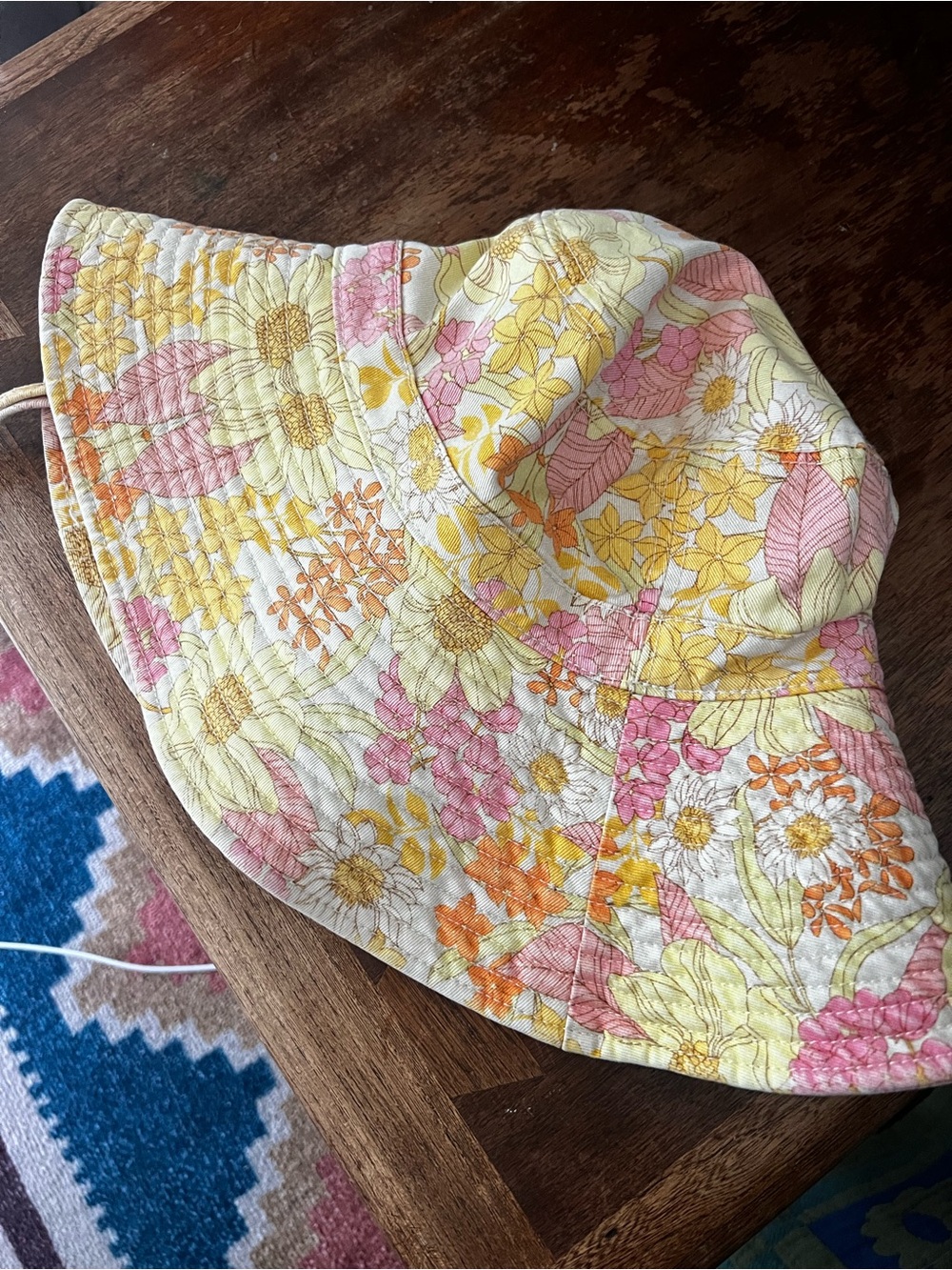American Eagle Outfitters Floral Bucket Hat - Yellow & Pink